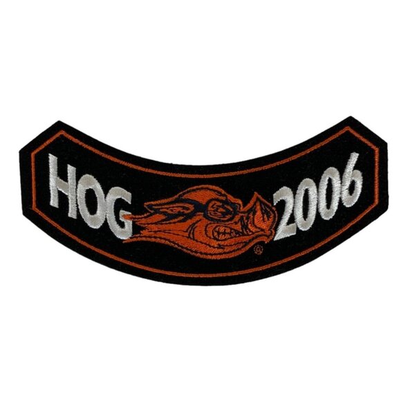 Harley-Davidson HOG 2006 Rocker Patch Black Orange Embroidered for Jacket Vest - Picture 1 of 3